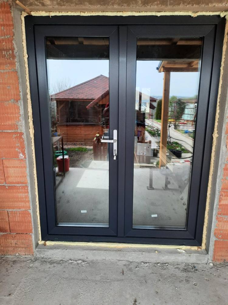 Ușă dublă din aluminiu antracit